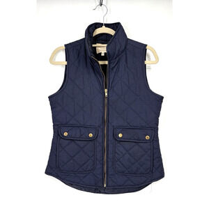 Womens Quilted Vest Small Navy Polka Dot Cambridge Dry Goods